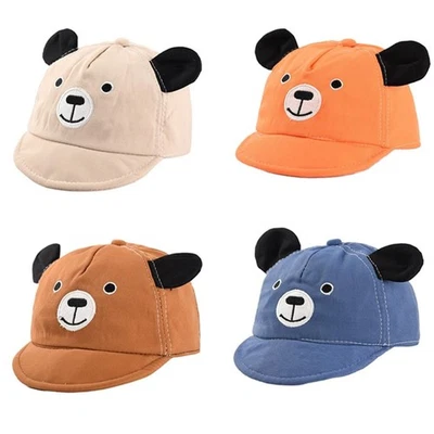 Cute Bear Baby Baseball Cap Polyester Baby Sun Cap Peaked Hats Spring Summer