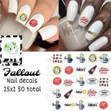 Fallout Xbox PS5 Waterslide Finger Nail Decals Instructions set of 50 KC Bonus