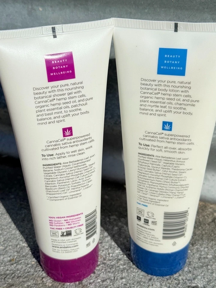 Juego de gel de ducha y loción corporal Andalou Naturals CannaCell 8 oz vegano sin crueldad Foto 2 de 2
