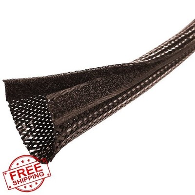 Electriduct 3'' mesh sleeving, dark brown side entry, 10ft