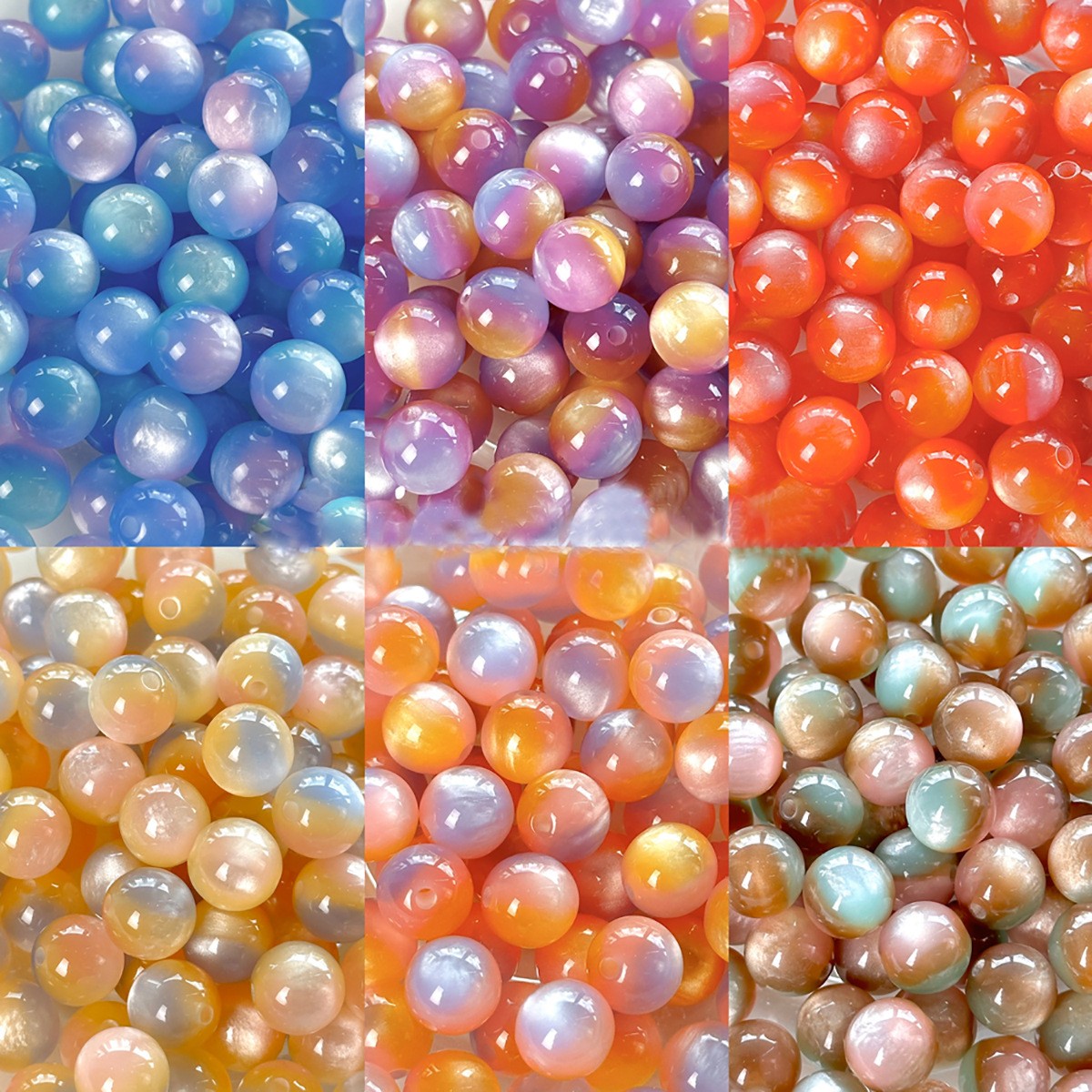 Wholesale resin round bead necklace bracelet making supplies straight hole craft accessories