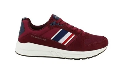 U.S.POLO ASSN. Baskets pour hommes POWEL001-BOR001 cuir véritable bordeaux 41 - Photo 1/3