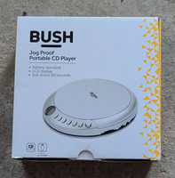 Bush Jog Proof Discman Portable CD Player LCD Anti-Shock 60s White/Yellow