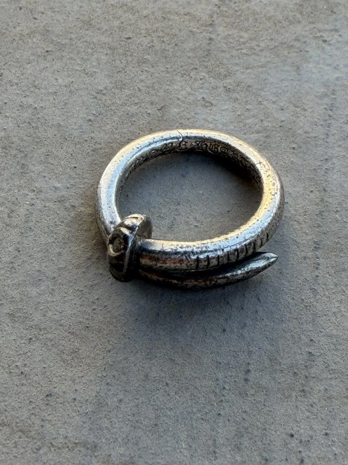 Chrome Hearts Nail Ring Sterling Silver Size 6.5–7