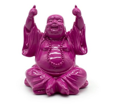 Two Thumbs Up 42164 Happy Hotai Sitting Buddha Mini Figurine 3.3'' H Pink Resin