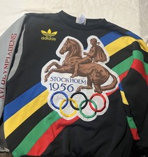 Sudadera Adidas Estocolmo Helsinki Juegos Olímpicos Talla M, Años 80 Retro