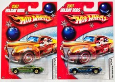 Lot of 2 Hot Wheels 2007 Holiday Rods Plymouth Barracuda Funny Car Green + Blue