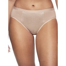 Warners 3-Pair Women HI CUT Brief Panties Tummy Smoothing Polyester Almond 2XL/9