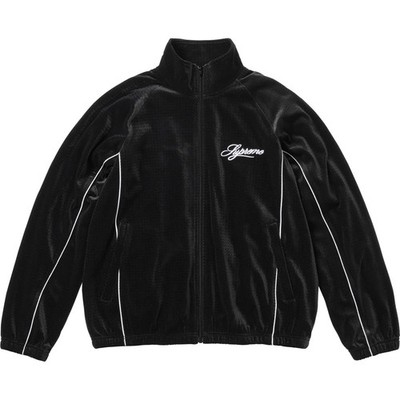 SUPREME VELOUR MESH TRACK JACKET (LARGE) (BLACK) SS26 MASCOTS ZIP