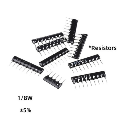 1/8W Widerstandsnetzwerk Array 5 6 7 9 Pins ±5% Resistor 100 Ohm bis 100K Ohm