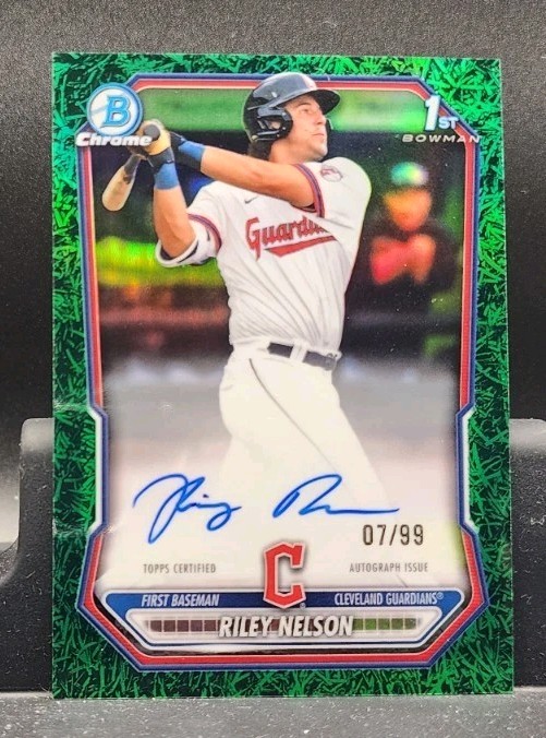 Riley Nelson 2026 Bowman Chrome Prospect Green Grass Auto /99 #CPA-RN 
