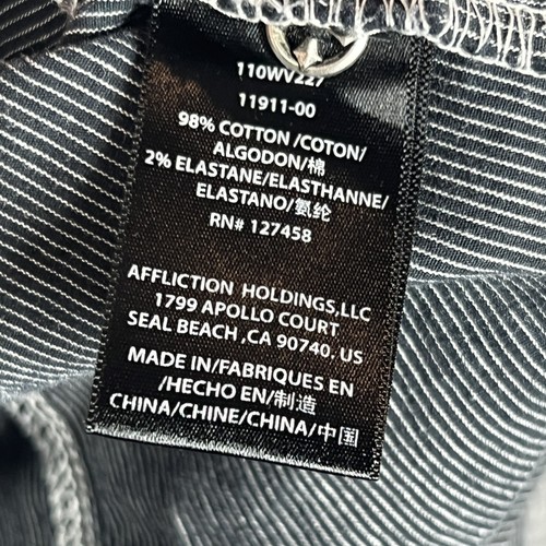 Affliction Black Premium Shirt Mens Medium Gray Long Sleeve Western Embroidered - Picture 5 of 8