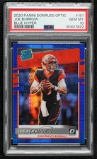2020 Donruss Optic Rated Rookies Blue Hyper Prizm Joe Burrow PSA 10 GEM MT 3x7