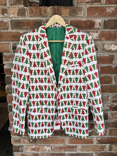 NWT Suslo Couture Men’s Christmas Trees Holiday Sport Coat Size M 40 - Picture 2 of 13