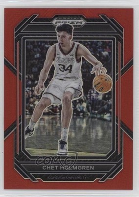 2023-24 Panini Prizm Draft Picks Red Prizm 97/299 Chet Holmgren #76 10ba