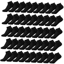 Syhood 60 Pairs No Show Socks Bulk Low Cut Socks for Men Women One Size Black