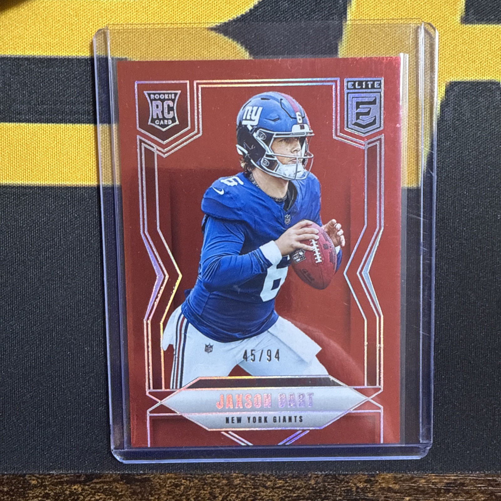 2025 Donruss Elite Jaxson Dart #45/94 Aspirations Red Rookie Giants