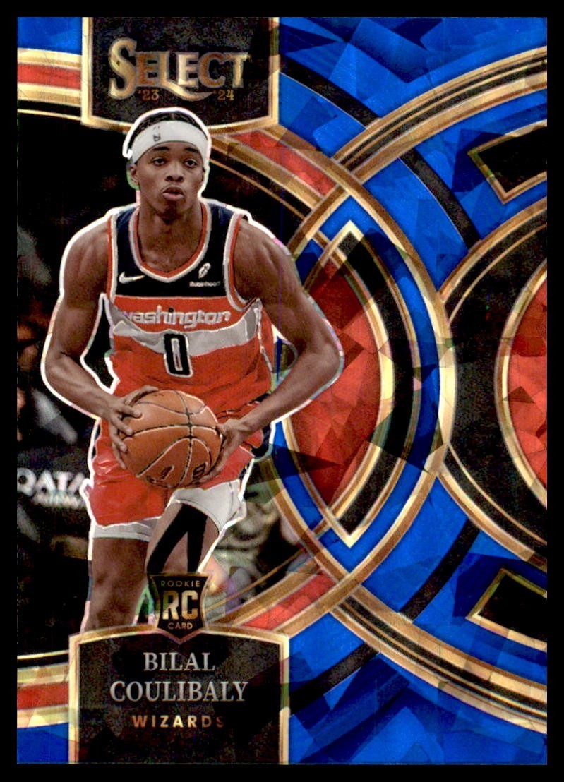 2023-24 Panini Select  Bilal Coulibaly #131 Blue Cracked Ice Prizm (RC)