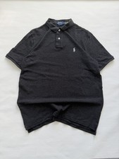 Polo Ralph Lauren Classic Fit Polo Shirt Charcoal Grey Marl L Pique Smart Casual