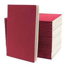 A5 Notebooks - Lined Books with 92 pages, 5.5" x 8.3" (Wine, 30 pack)