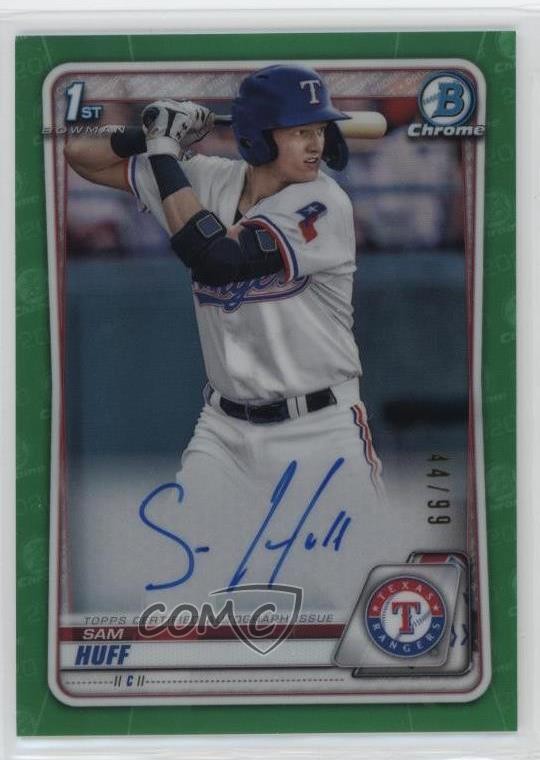 2020 Bowman Chrome Prospects Green Refractor 44/99 Sam Huff #CPA-SH Auto w5p