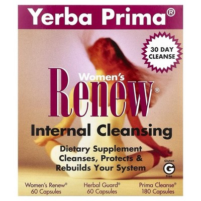 Yerba Prima Womens Renew 30 Day Cleanse -  Internal Detox, Rebuild - EXP 01/2028