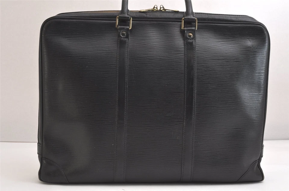 Auténtico maletín Louis Vuitton Epi Porte Documents Voyage M59162 negro 3706N Foto 2 de 4