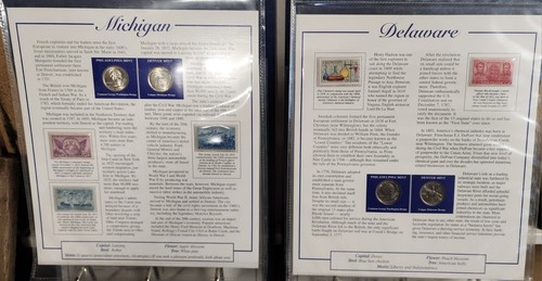PCS Statehood Quarter Collection Territories 112 Coins Mint w Stamps Vol 1 & 2 - Picture 4 of 15