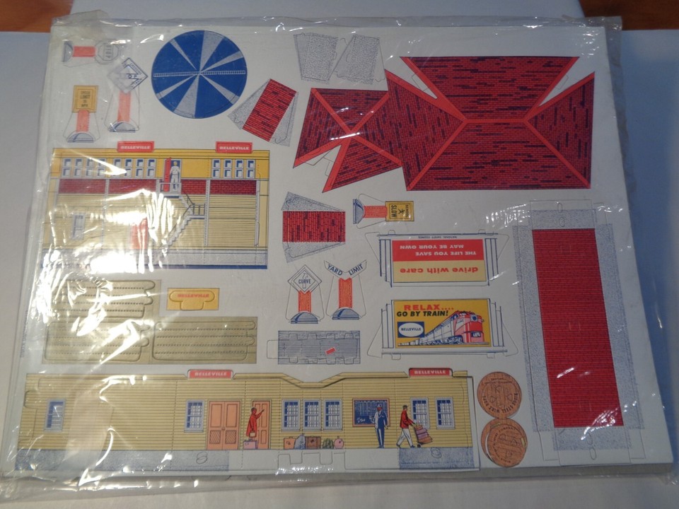 MODEL POWER HO SCALE CARDBOARD LITHO BUILDINGS AND SIGNS. NEW OLD STOCK ...