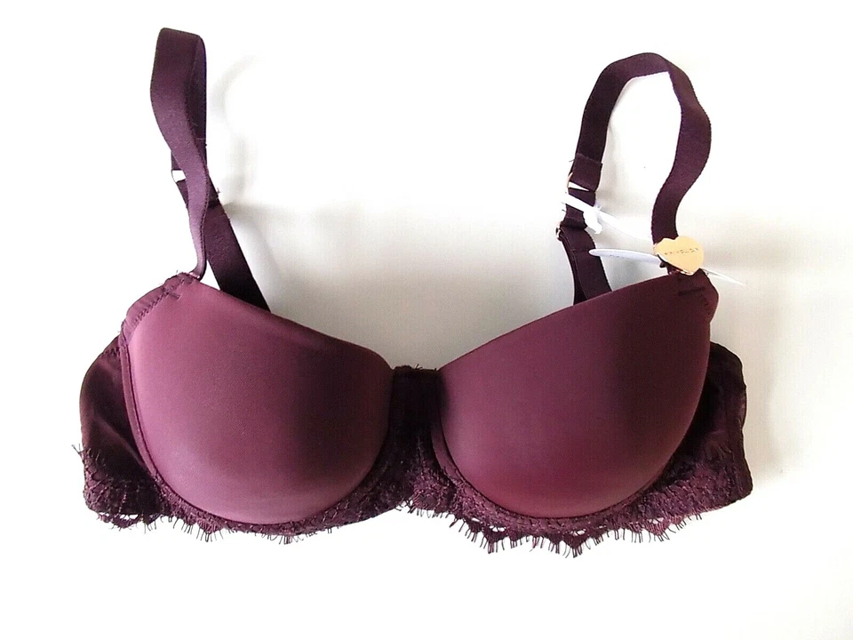 MIMI HOLLIDAY Eyelash Balcony bra Colour Plum  RRP £69.00 — 第 4/4 张图片