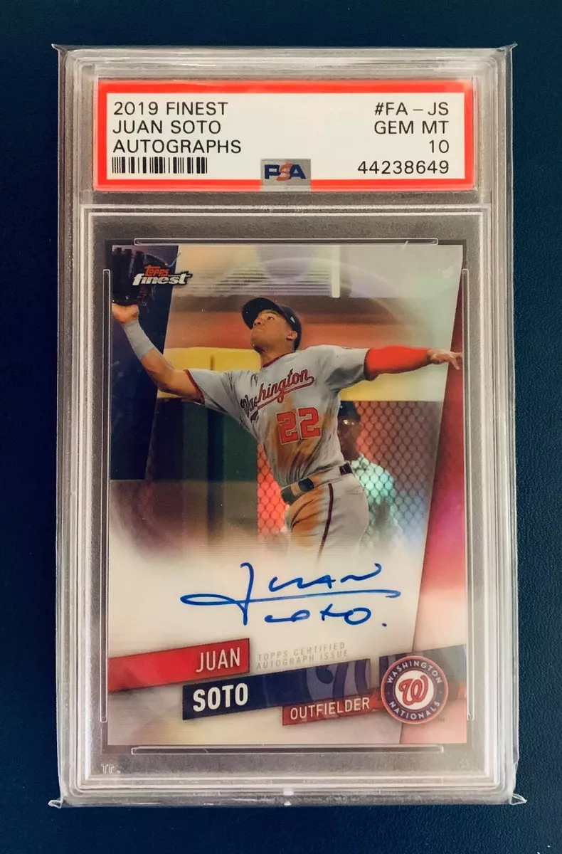 2019 Topps Finest JUAN SOTO AUTO PSA 10 GEM MINT Washington Nationals  Autograph