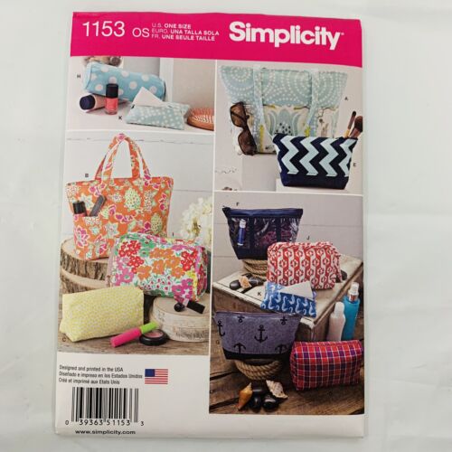 Simplicity Pattern 1153 Accessories tote bag, purse, cosmetic case, tissue case - Picture 1 of 4