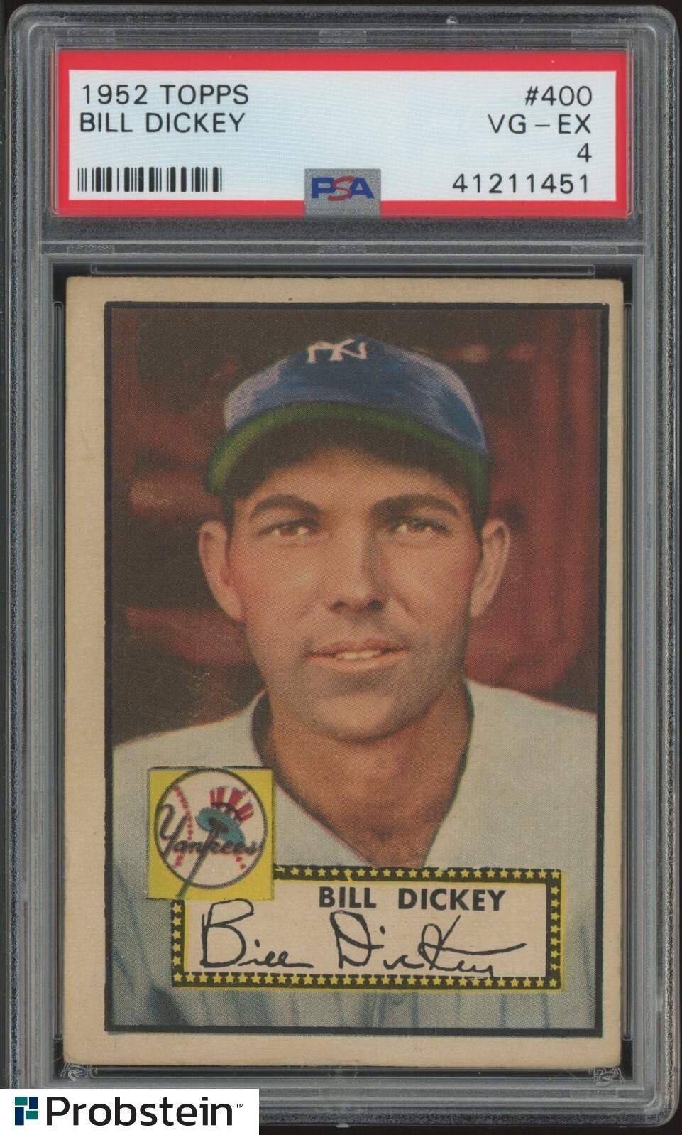 1952 Topps #400 Bill Dickey New York Yankees PSA 4 VG-EX High Number