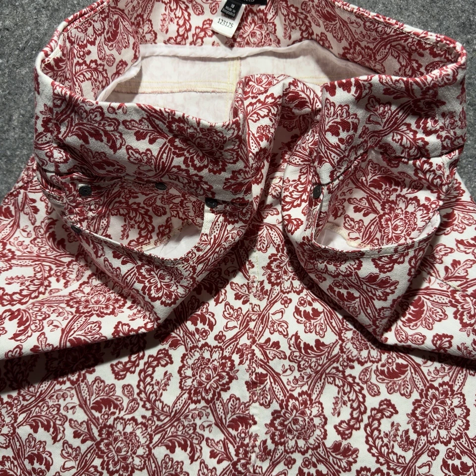 Falda lápiz elástica para mujer Chadwicks talla 18 roja y blanca con división en la espalda Foto 4 de 4