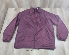 Vintage 80s 90s Stylish Collared Button Snap Windbreaker XL Insulated Made n USA