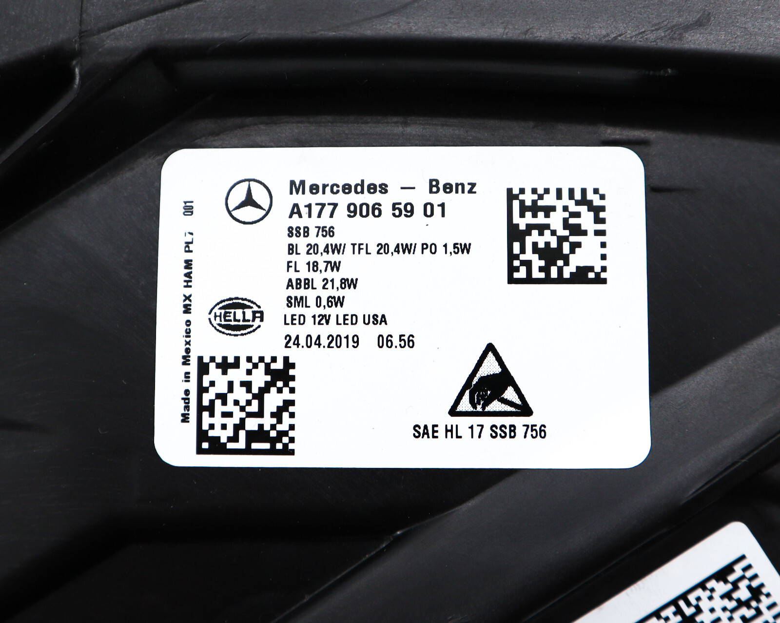 Mercedes-Benz A220 W177 2019 USA FULL LED Left Headlight Assembly