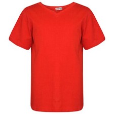 Kids Basic T Shirt V Crew Neck Casual Rose Nose Day Boys Girls Age 2-13