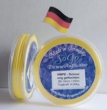 Angelschnur geflochten/ HMPE/ Gelb/100m/250m/TK 8,9bis 28,5kg/ besonders günstig
