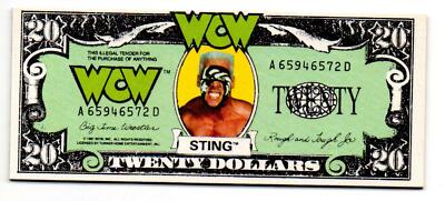 Sting WCW Toy Money Pro Wrestling 1991 $20 Wrestler WWE AEW HOF