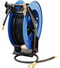 Auto Retractable 100' Air Hose Reel Ceiling Wall Mount & 100ft Rubber Hose300psi