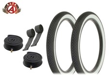 ALTA BICYCLE 20 x 2.125 WHITEWALL S-2 TIRES CLASSIC MINI BRICK TREAD 6PC SET.