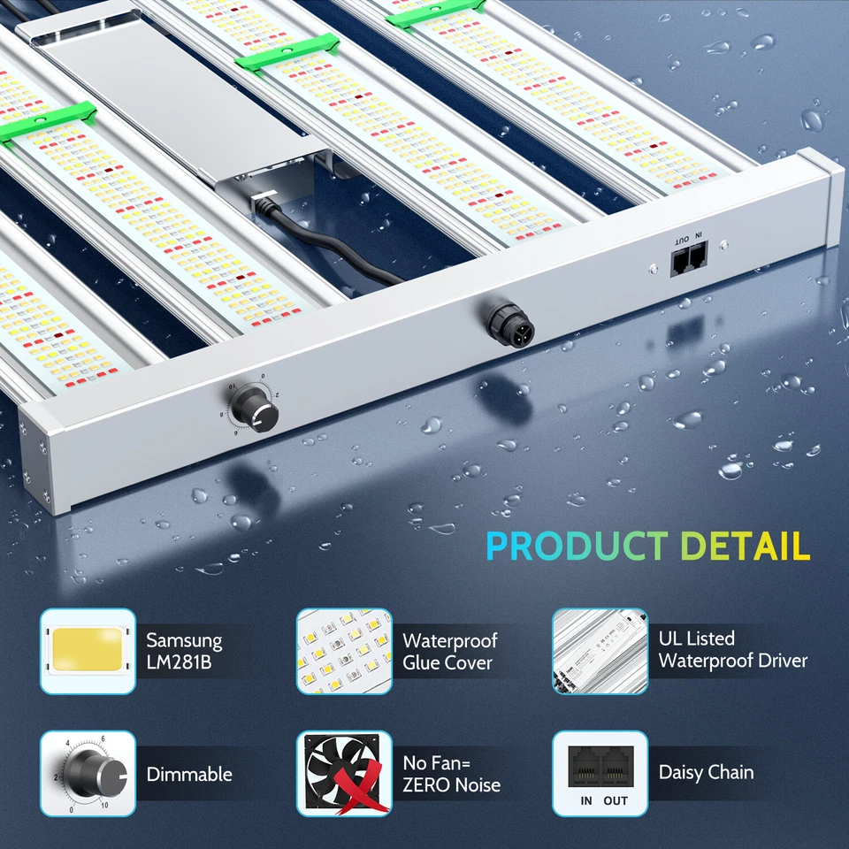 Phlizon 2000W Pro LED Commercial Grow Light Full Spectrum for Indoor 4x4ft Tent - Image 3 of 4
