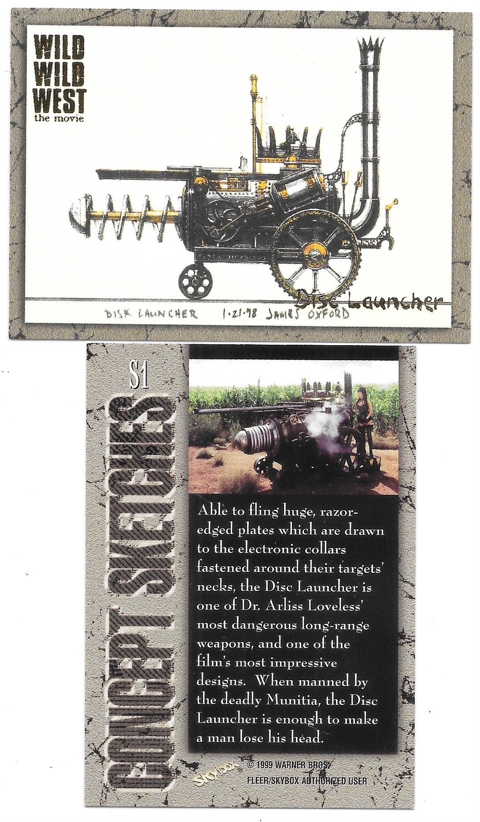 Wild Wild West The Movie Concept Sketches Cards 1999 Fleer NM YOU CHOOSE CARD - Picture 2 of 10