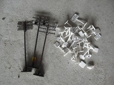 Vintage HO Scale Lot of Road Signs and 3 Telephone Poles