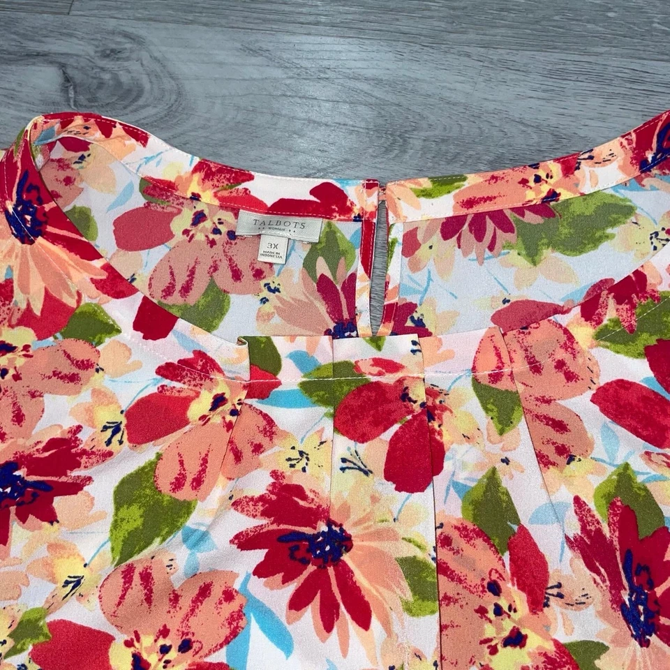 Camiseta sin mangas Talbots para mujer Plus 3X blusa floral carrera oficina Foto 4 de 4