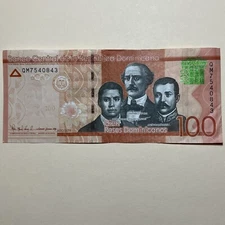 Dominica Republic 100 Pesos AU Circulated Paper Money - Dated 2019