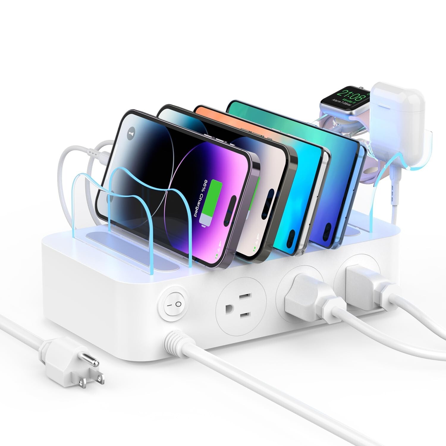 SooPii 60W 6-Port USB C PD Charging Station for Phones Tablets Laptops