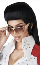 California Costume Rock N Roll Royalty Black Wig Adult Accessory NEW