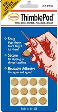 Leather Thimble Pads. Stick on/ Adhesive Thimble. Colonial Needle Co. SM100
