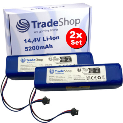2x Li-Ion Akku 14,4V / 5200mAh für Arnagar S8 Pro, Roidmi SDJ01RM Eve Plus